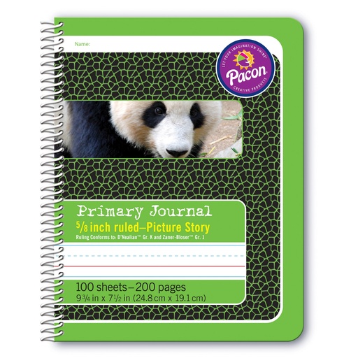 [2434 PAC] Primary Composition Book, Spiral, Picture Story, 9‑3/4" × 7‑1/2", 100 Sheets, 5/8" Rule