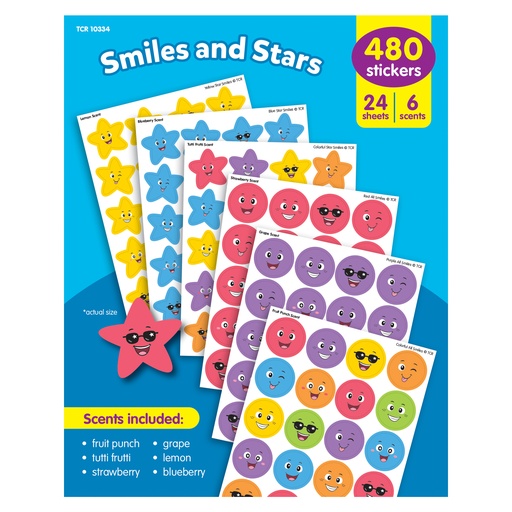 [10334 TCR] Teacher Created Resources® Smiles and Stars Smelly Stickers Variety Pack