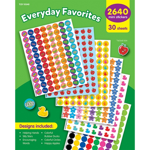[10345 TCR] Teacher Created Resources® Everyday Favorites Mini Stickers Variety Pack