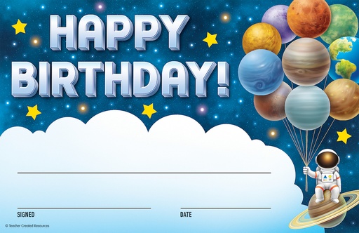 [9350 TCR] Teacher Created Resources® Outer Space Crew Happy Birthday Awards