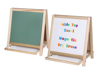 [17306 FS] Magnetic Table Top Easel, Chalkboard/Whiteboard, 18.5" x 18"