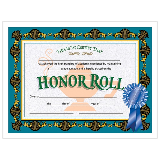 [VA512 H] Hayes School Publishing® Honor Roll Certificates — Recognize academic excellence