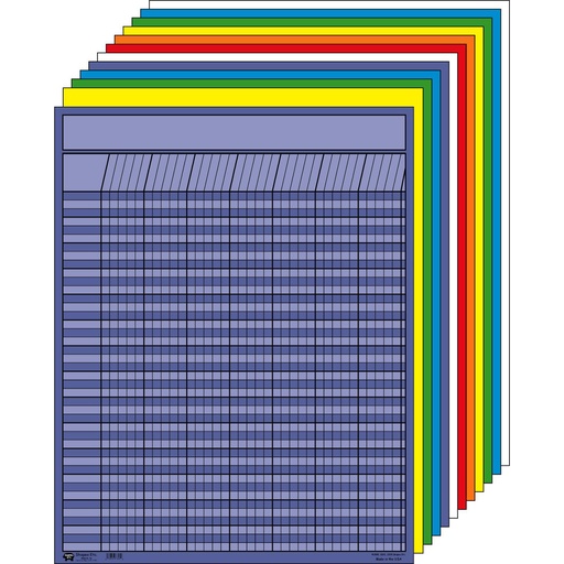 [365 SE] Creative Shapes Etc.® Large Vertical Incentive Charts, Set of 12, 22" × 28"